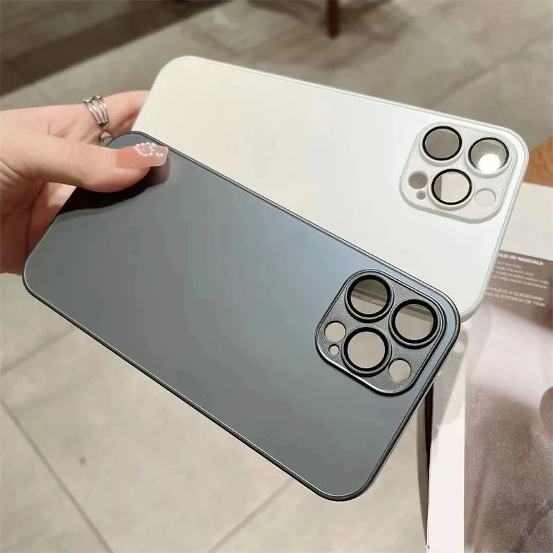 Luxury Matte MagsafeสําหรับIphone 16 15 14 13 12 11 Pro Maxแม่เหล็กแก้วกรณี 14 Plus 16Plusแก้วฟิล์มและฝาครอบ