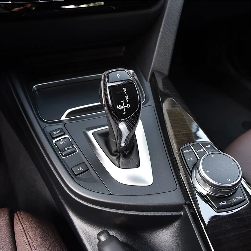 Carbon Fiber Car Gear Shift Panel Frame Gear Knob Cover Head Trim For BMW F20 F30 F31 F34 X5 F15 X6 F16 X3 F25 X4 F26 F10