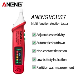 ANENG VC1017 cyfrowy miernik napięcia AC multimetr długopis 12-1000V NCV automatyczny woltomierz inteligentny Tester czujnika brzęczyk detektor narzędzie