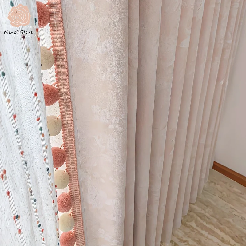 Princess Style Curtains for Living Room Children's Room Girls Bedroom Blackout French Retro Romantic Pink Downton Abbey Custom