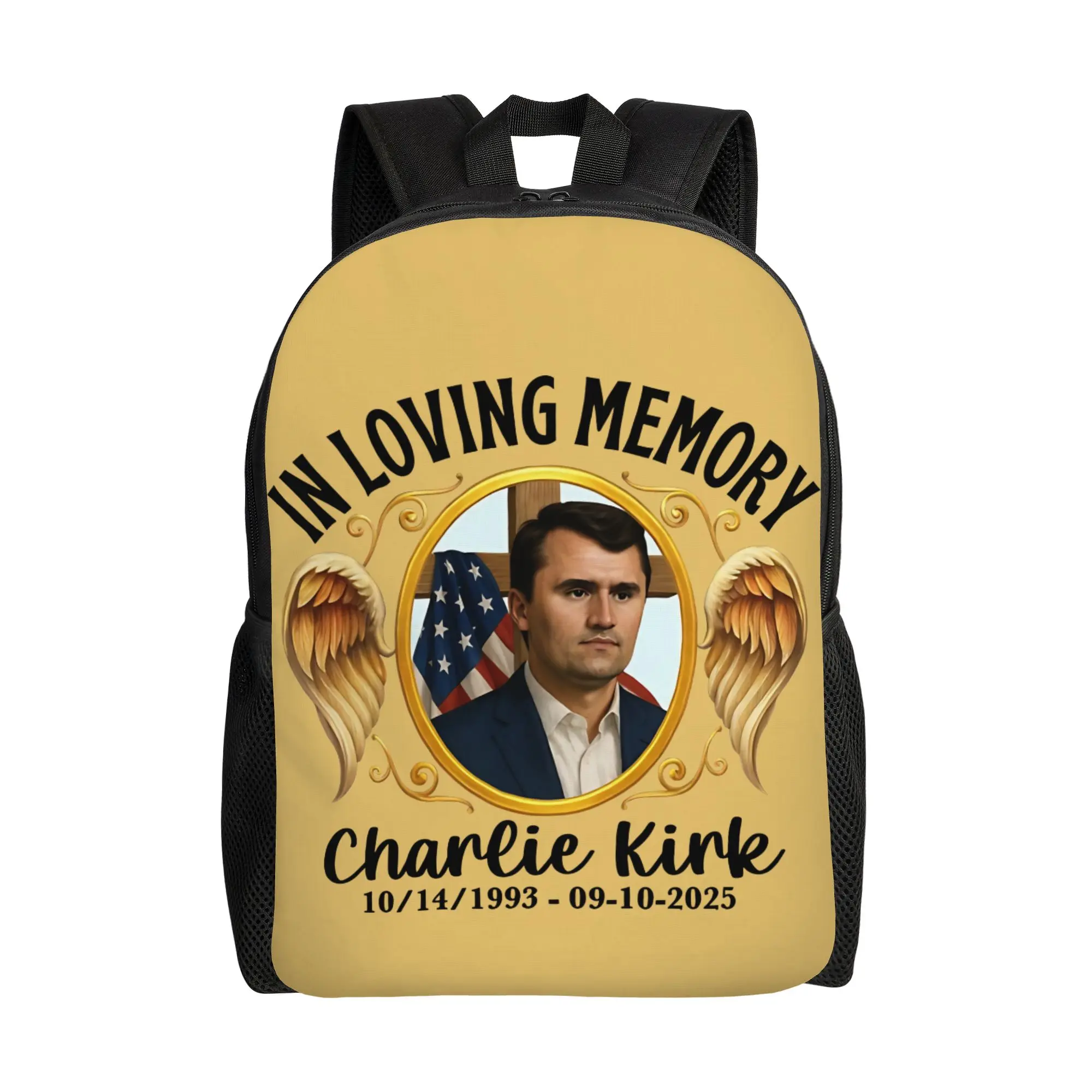 Charlie Kirk in memory patriot USA Backpack  Kawaii Backpacks Teen Travel Soft High School Bags Custom Rucksack