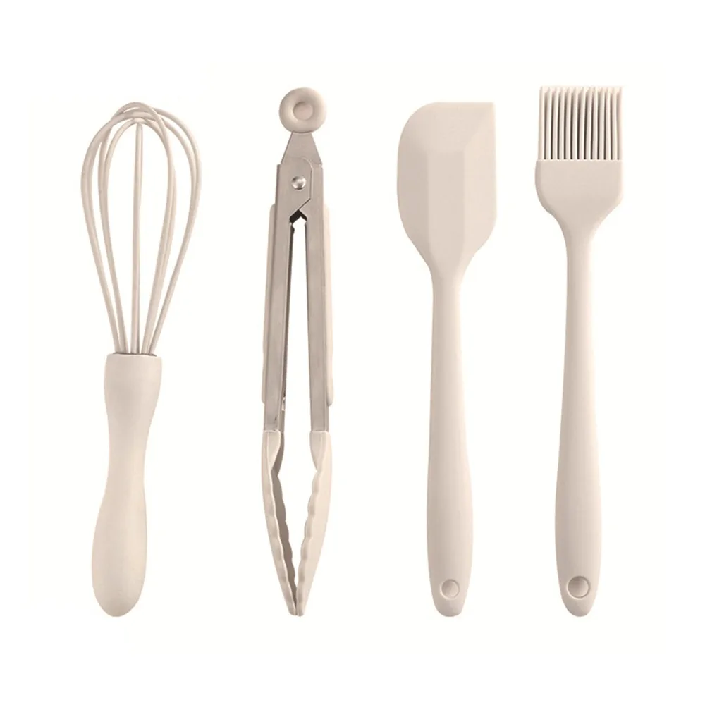 

4 шт./компл., прочный термостойкий набор кухонных принадлежностей, антипригарная ложка для рисового супа, скребок для выпечки, лопаточка, набор ложек, кухонные инструменты
