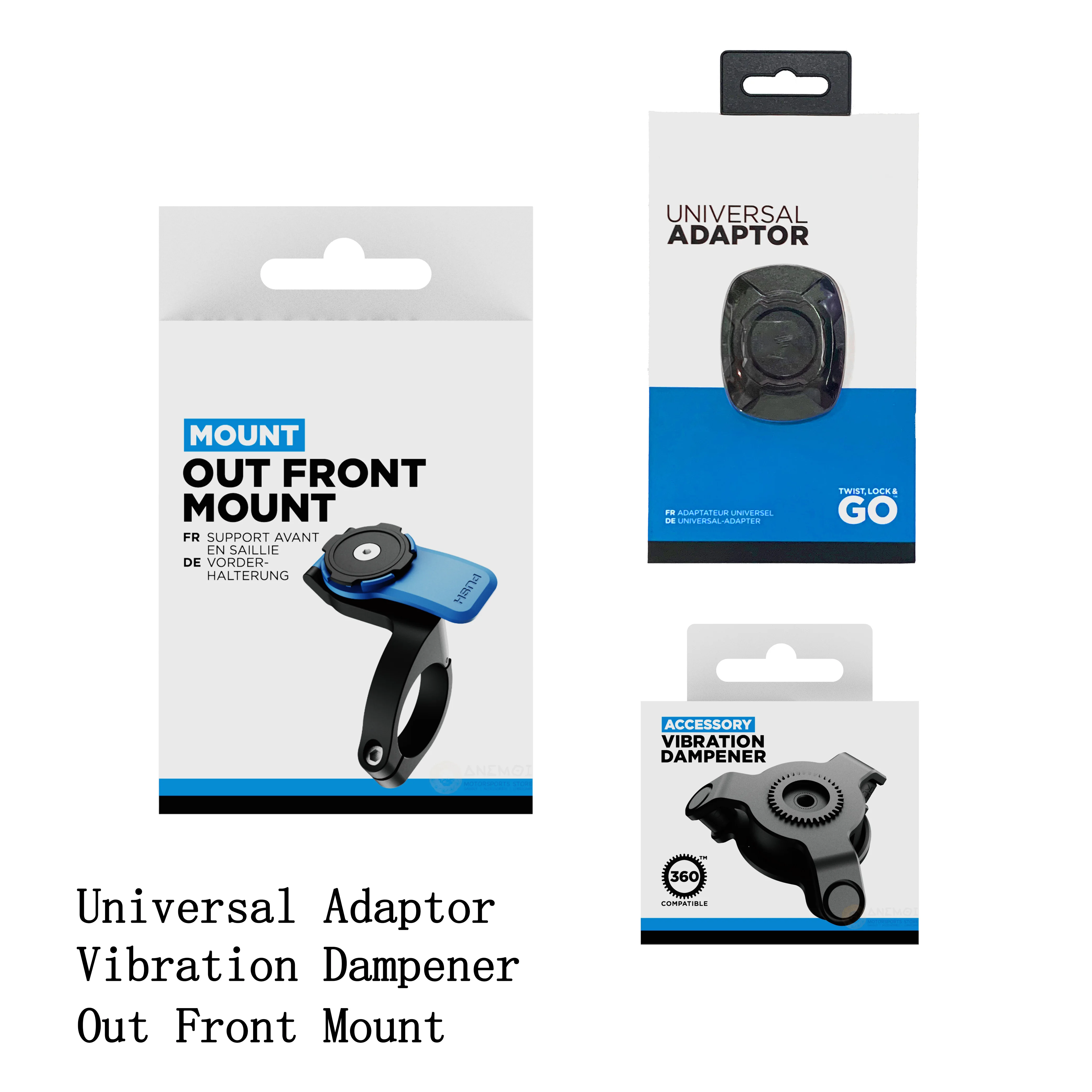 

Bicycle Phone Mount Kit-Out Front Mount Vibration Dampener Universal Adaptor