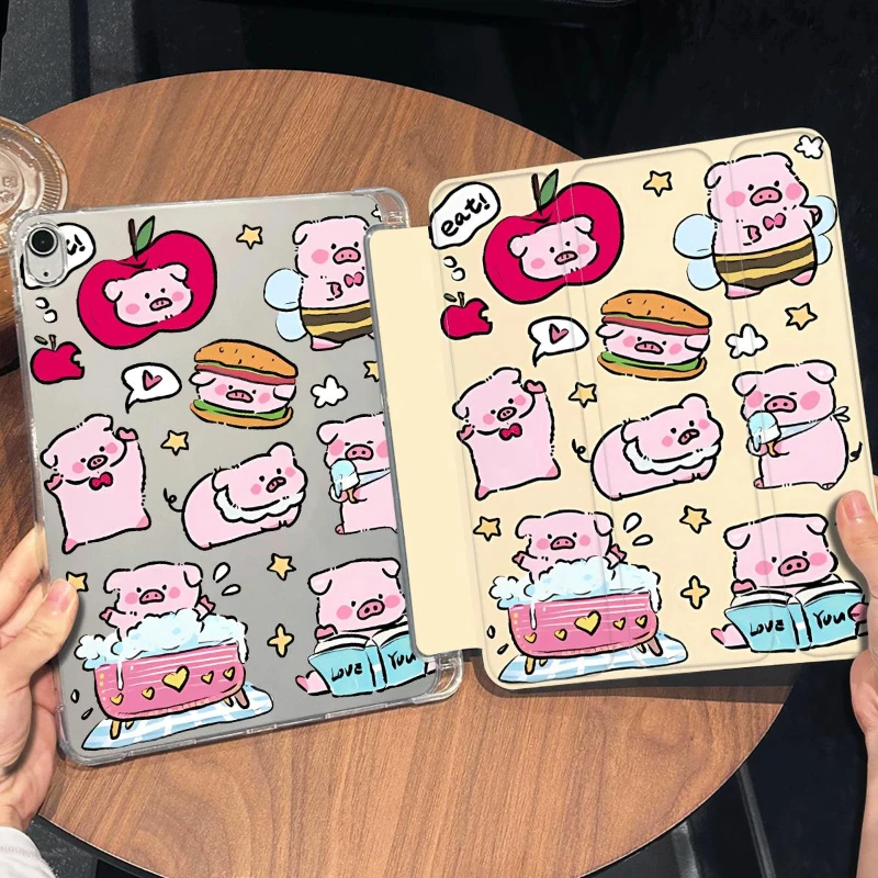 Pencil Slot Funda Case for IPad Air 6 Case IPad 10th Generation Case 2022 Air 4/5 10.9 Pro11 2020 IPad 10.2 7th 9th 8th Cute Pig