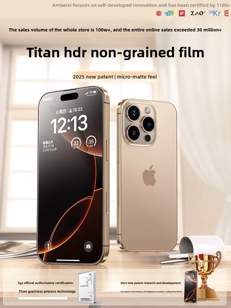 

2Pcs [AR Corning fingerprint-free Protective Glass Film] for iPhone 16 Pro Max Screen Protector iPhone15 Matte anti-peeping film