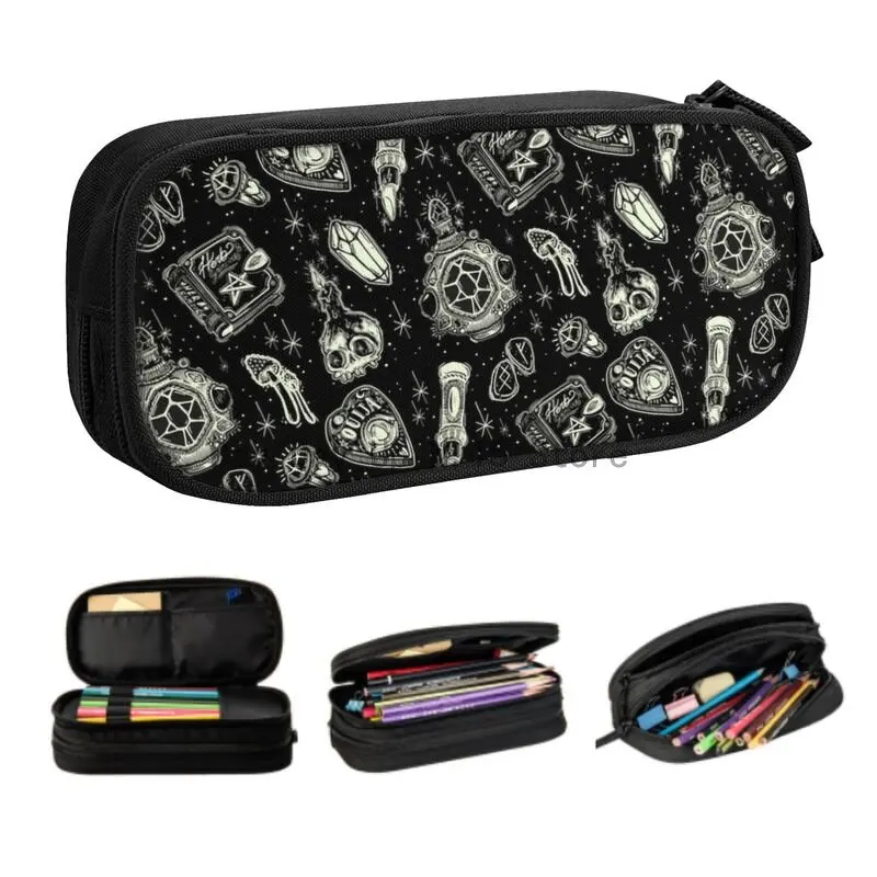 

Magical Mystical Witch Pencil Cases for Boys Gilrs Big Capacity Spooky Witchy Pen Box Bag School Supplies