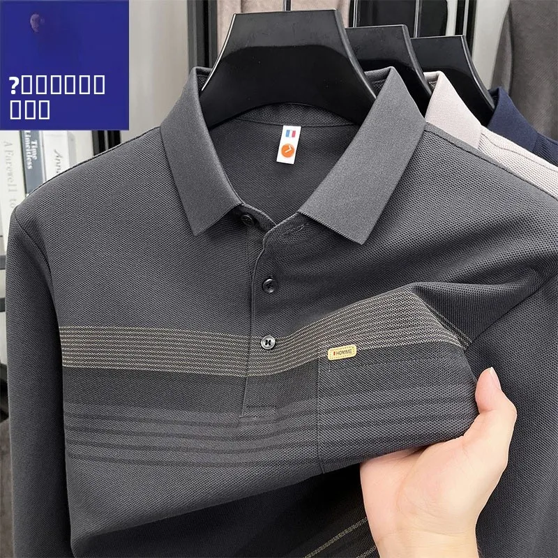 

Pure Cotton Long Sve irt Casual Turn-down Collar Men's T-irt Breathable Spring Autumn Dad Clothes Woodpeer