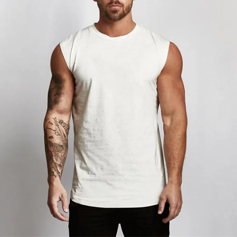 2023 Gym Workout Mouwloze Shirt Tank Top Mannen Bodybuilding Kleding Fitness Heren Sportkleding Vesten Muscle Mannen Tank Tops