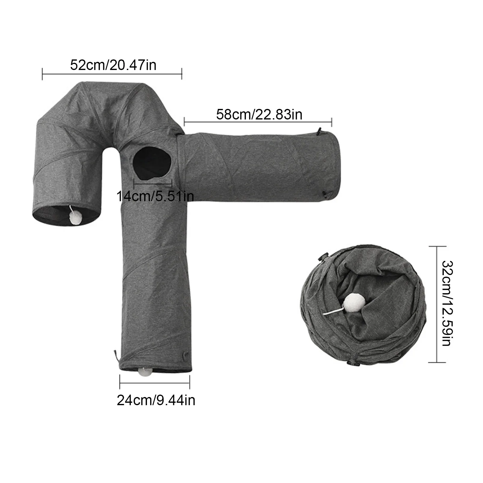 Cat Tunnel For Indoor Cats Collapsible Pet Tunnel For Cats 3 Way Pet Play Tunnel Tube Fun For Rabbits Kittens Kitties Puppies