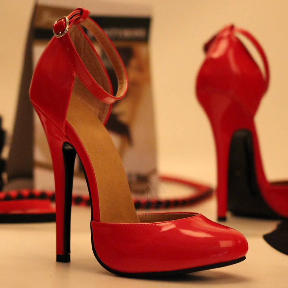 5 "vermelho fetiche exotique pinup menina photoshoot retro vintage super salto alto bombas femininas