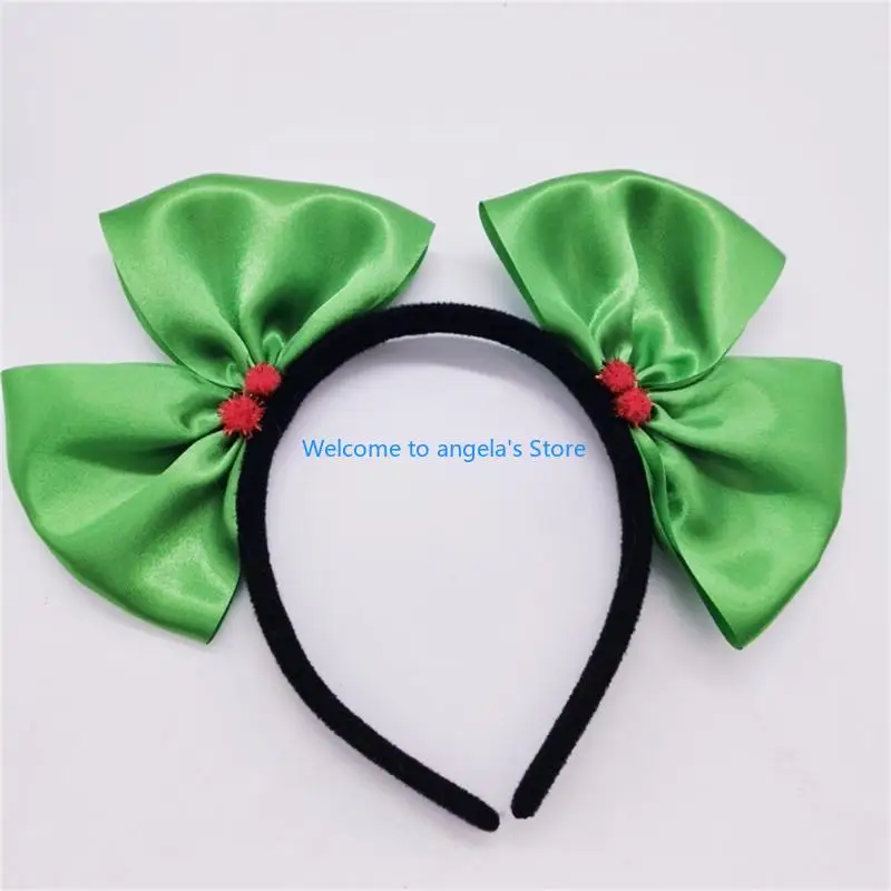 X4YC Patricks Day Green Sash Strap Bow Band Band Bopper Irish Hair Hoop Costume Accessory Party Supplies