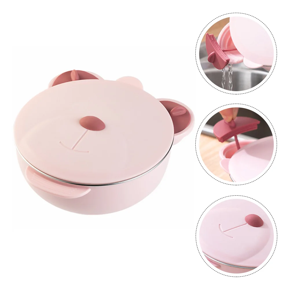 

Food Serving Bowl Suction Dog Stainless Steel Baby Container Fruit with Lid Containers