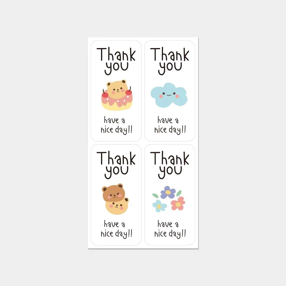 100Pcs Cute Thank You Stickers For Small Business Cake Dessert Packaging Gift Sealing Decor Labels “Thank You Have A Nice Day ” view 4