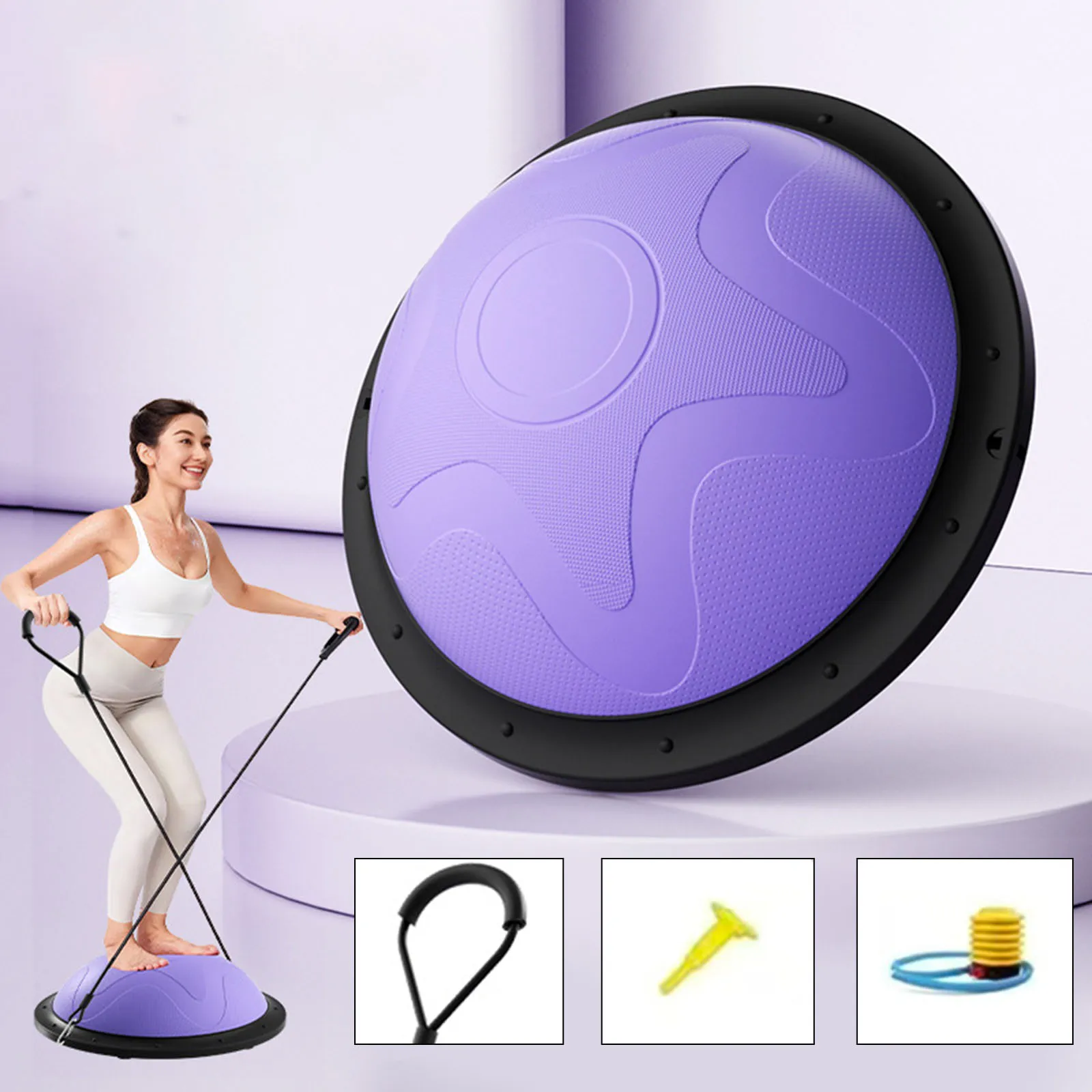 Balance Ball Trainer Multipurpose Half Ball Balancing Core Exercise Equipment for Home Gym Planks Exercise Fitness Training