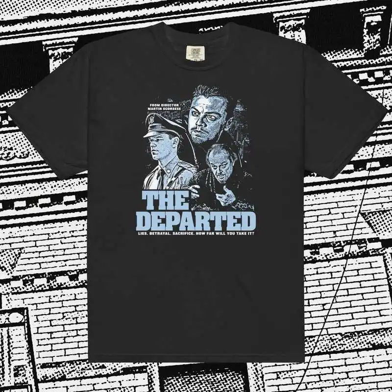 The Departed Movie Graphic T Shirt, Vintage Crime Thriller Film Print Tee, Retro 2000s Classic Cinema Unisex Short Sleeve Shirt