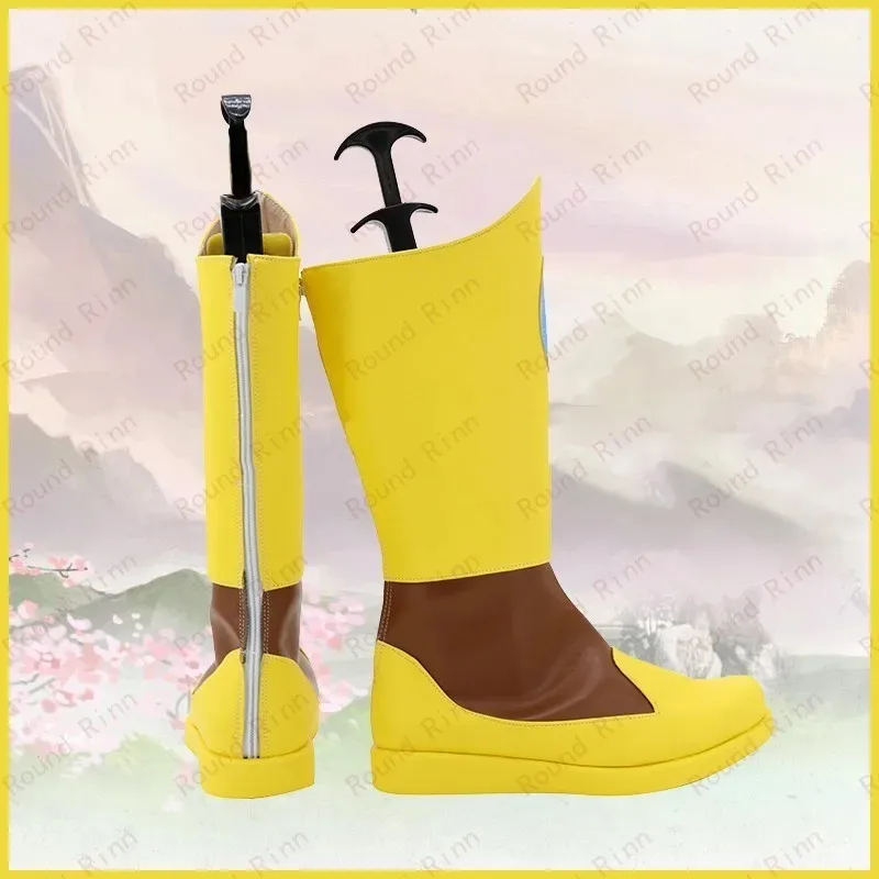 

DY20JP Anime DBZ Broly Cosplay Costume Shoes Yellow Handmade Boots25