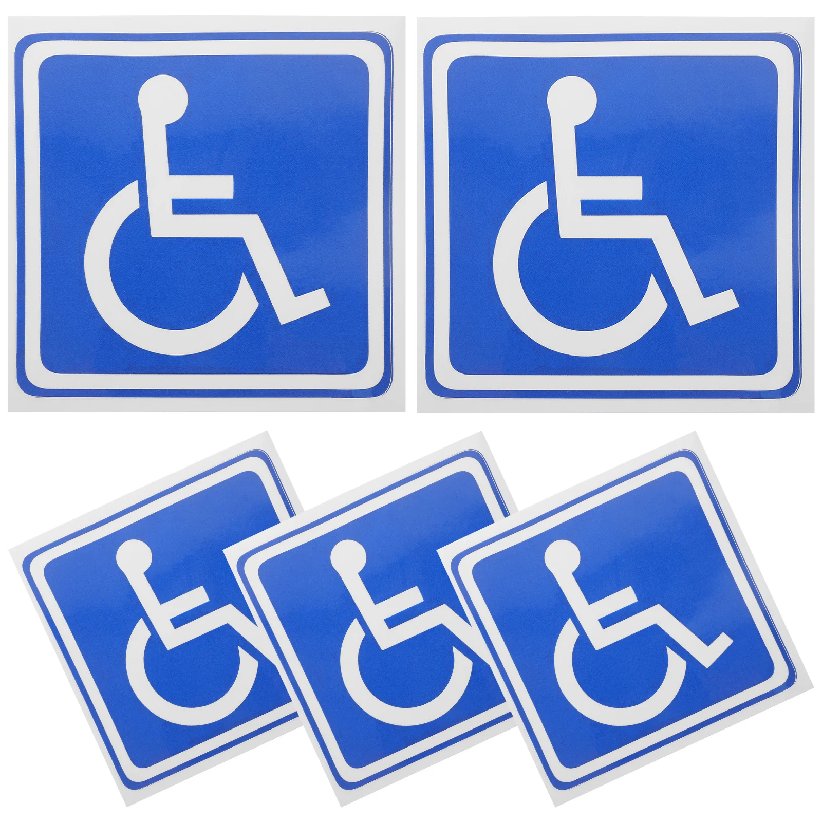 5 Sheets Car Sticker Adhesive Disabled Wheelchair Decals Parking Sign for Window Outdoor Stickers Symbol