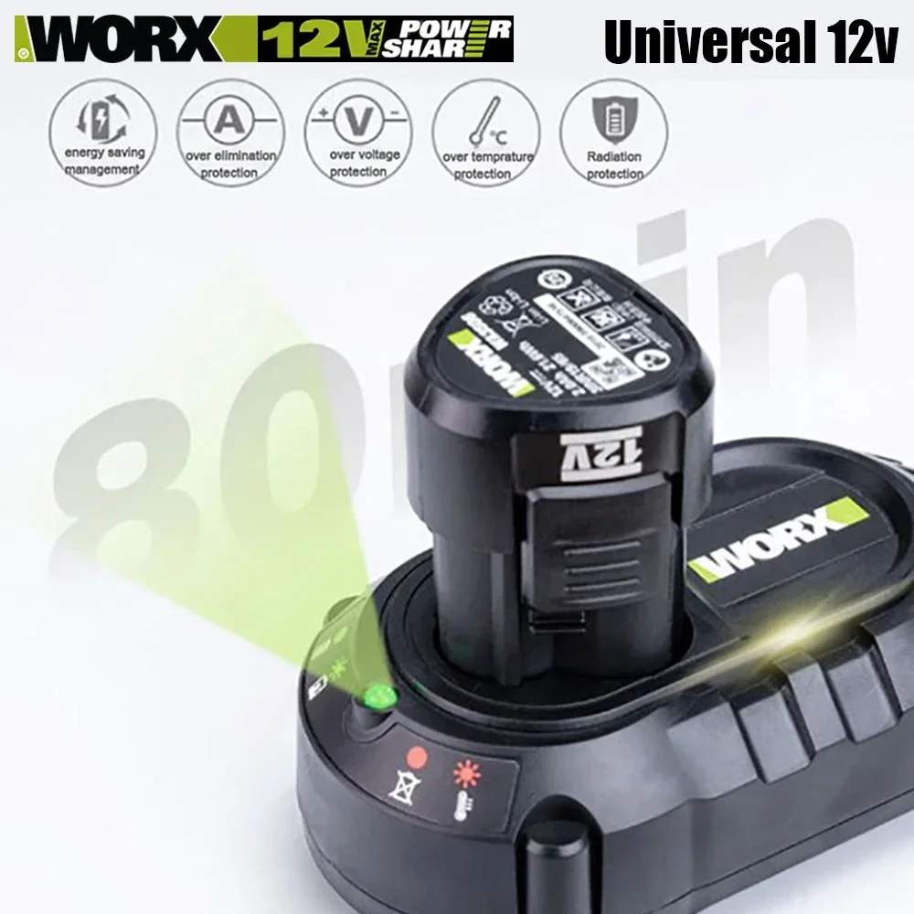 bateria terno 2ah para wu130x wu131x wu132 wu129 series power tool universal verde e laranja plataforma worx12v 01