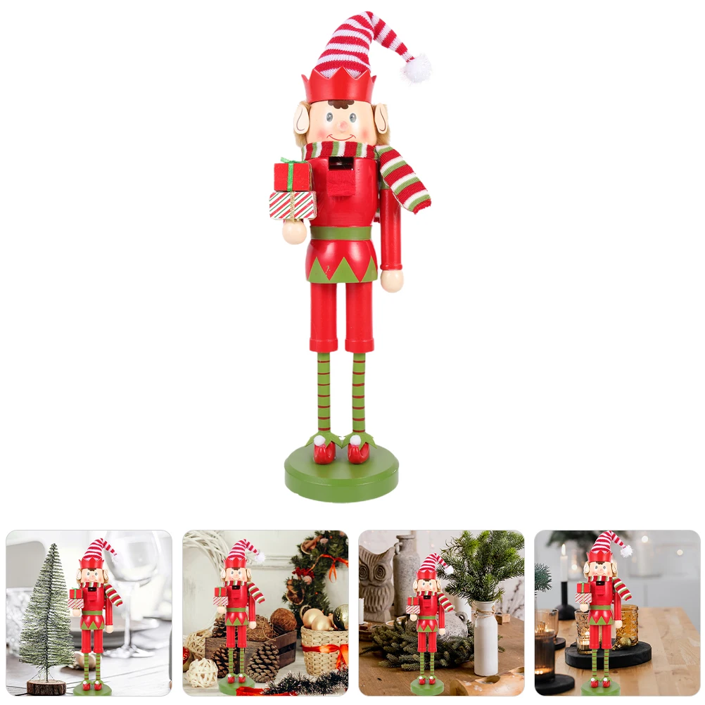 

Wooden Decoration Festive Ornament Home Table Mantel Decor Traditional Soldier Xmas Desktop Craft Statue Holiday