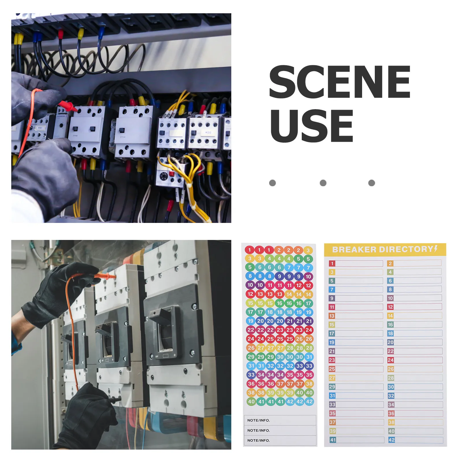 10Sheet Breaker Panel Labels Industrial Grade Self-Adhesive Electrical Box Numbers Sticker for Circuit Breaker Load Center