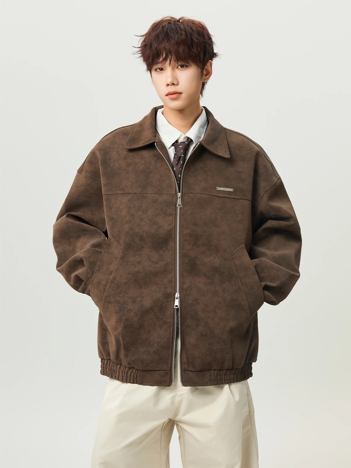 

American Sle Thiened PU Leather Biker Jaet Cotton Coat Men Winter Trendy Vintage High-End Warmth Insulated Cotton Outer...