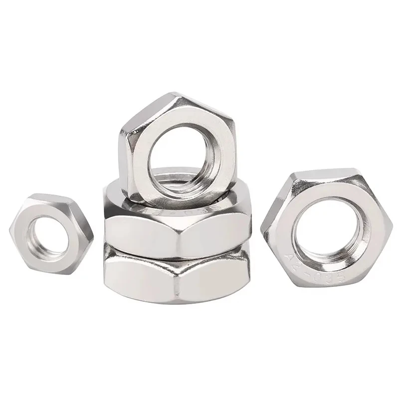 

304 Stainless Steel UNF Fine Thread Thin Nuts M5-M22 Full Range / Low Profile Hex Nuts for Precision Fastening & Space-Saving