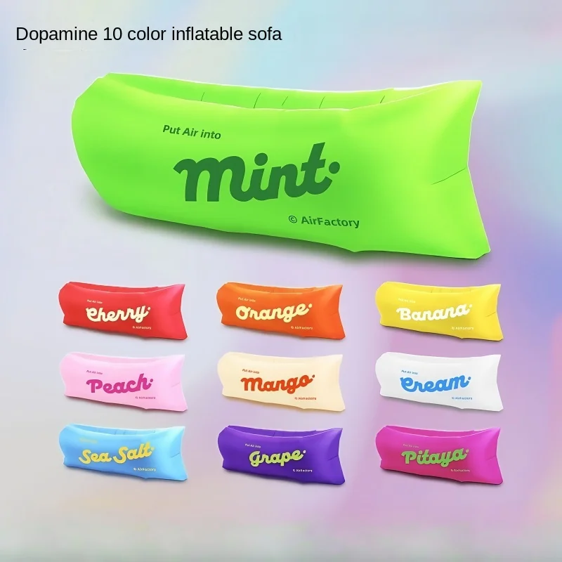 Outdoor Music Festival Inflatable Sofa, Dopamine Air Sofa Bed Beach Camping Portable Leisure Sofa Lounge Chair Sleeping Bag Sofa