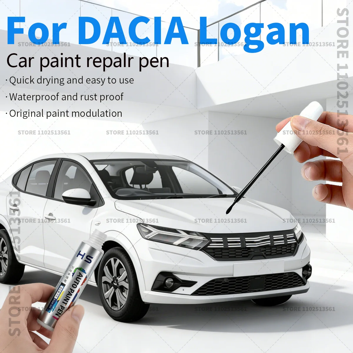 

Карандаш для ремонта краски, средство для удаления царапин, аксессуары для автомобиля DIY, для DACIA Logan 2004-2025, черный, серый, белый, голубой, серебристый