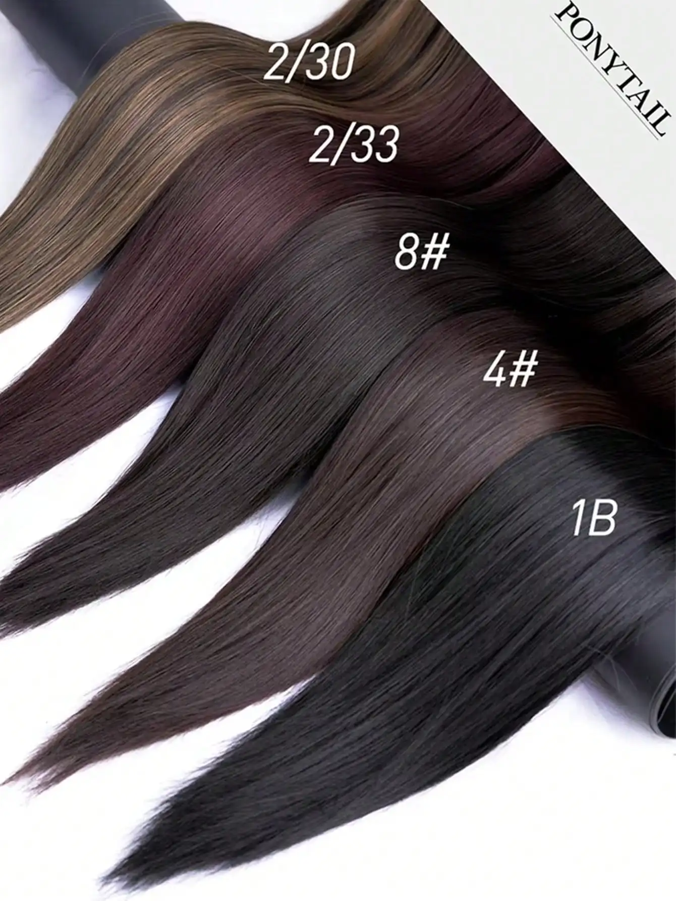 JKL الاصطناعية طويلة مستقيم مخلب كليب على ذيل حصان وصلات شعر مقاومة للحرارة ذيل حصان شقراء سوداء هيربيسي للنساء #3