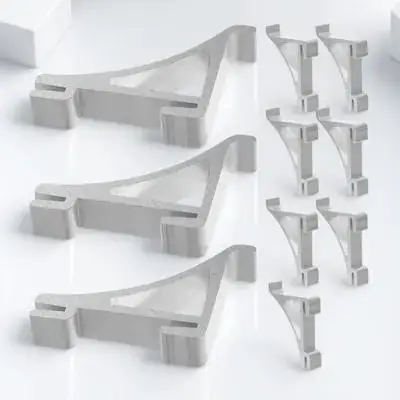 10Pcs Polished Aluminum Refrigerator Shelf Clips Easy Install Freezer Shelf Support Hooks for Display Cabinet Quick Freezer Rack