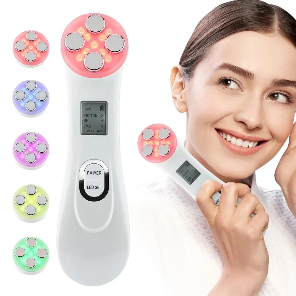 5 Color EMS Facial Lift Massager LED Facial Beauty Device Microcurrent Rejuvenation Wrinkle Removal Reduction Beauty Device