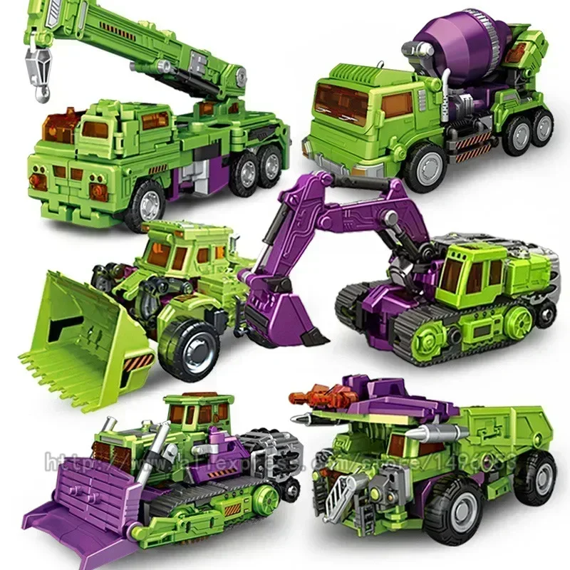 6 IN 1 NBK 42CM Devastator 장난감 변환 KO 로봇 자동차 조합 액션 피규어 굴삭기 블렌더 모델 키즈 상자 없음