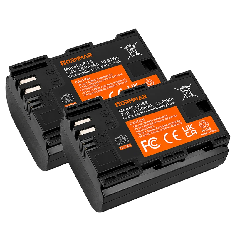 Аккумулятор Hormmar 2650 мАч LP-E6 LP E6 LP-E6N + двойное зарядное устройство с ЖК-дисплеем для камер Canon EOS 5D Mark III IV 6D 70D 80D 7D 60D