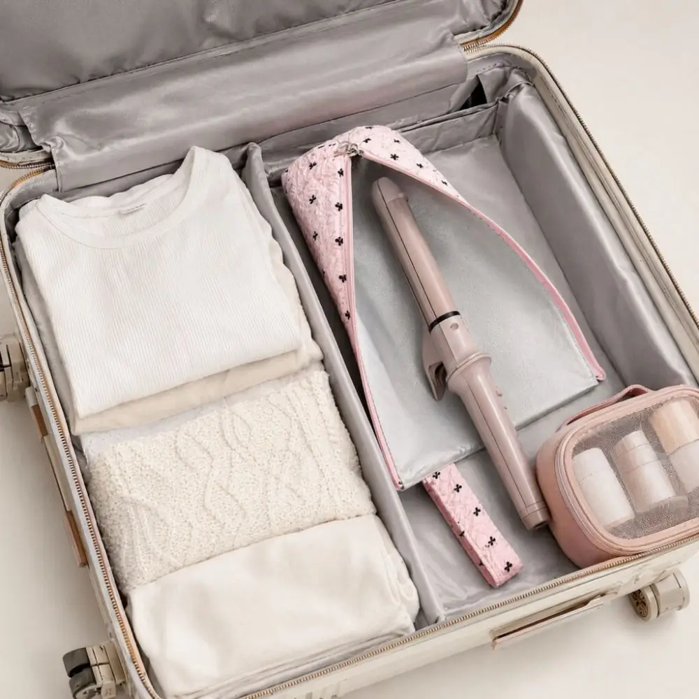 High Temperature Resistant Curling Iron Storage Bag Large Capacity Dustproof Electric Coil Clamp Protective Cover