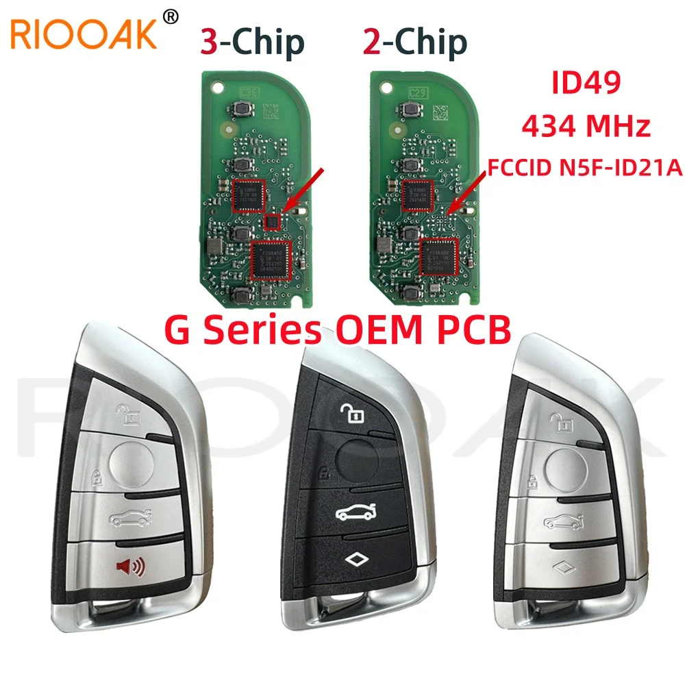 

For BMW 433MHZ 49chip Smart Remote Car Key to FCC ID N5F-ID21A OEM PCB For BMW G20 G30 G32 G11 3 5 6 7 X3 X5 X7 G Series