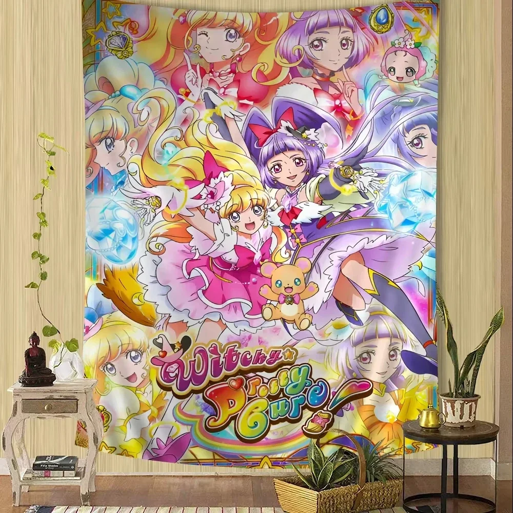 Smile Precure Cute Anime Anime Tapestry Hanging Tarot Hippie Wall Rugs Dorm Home Decor