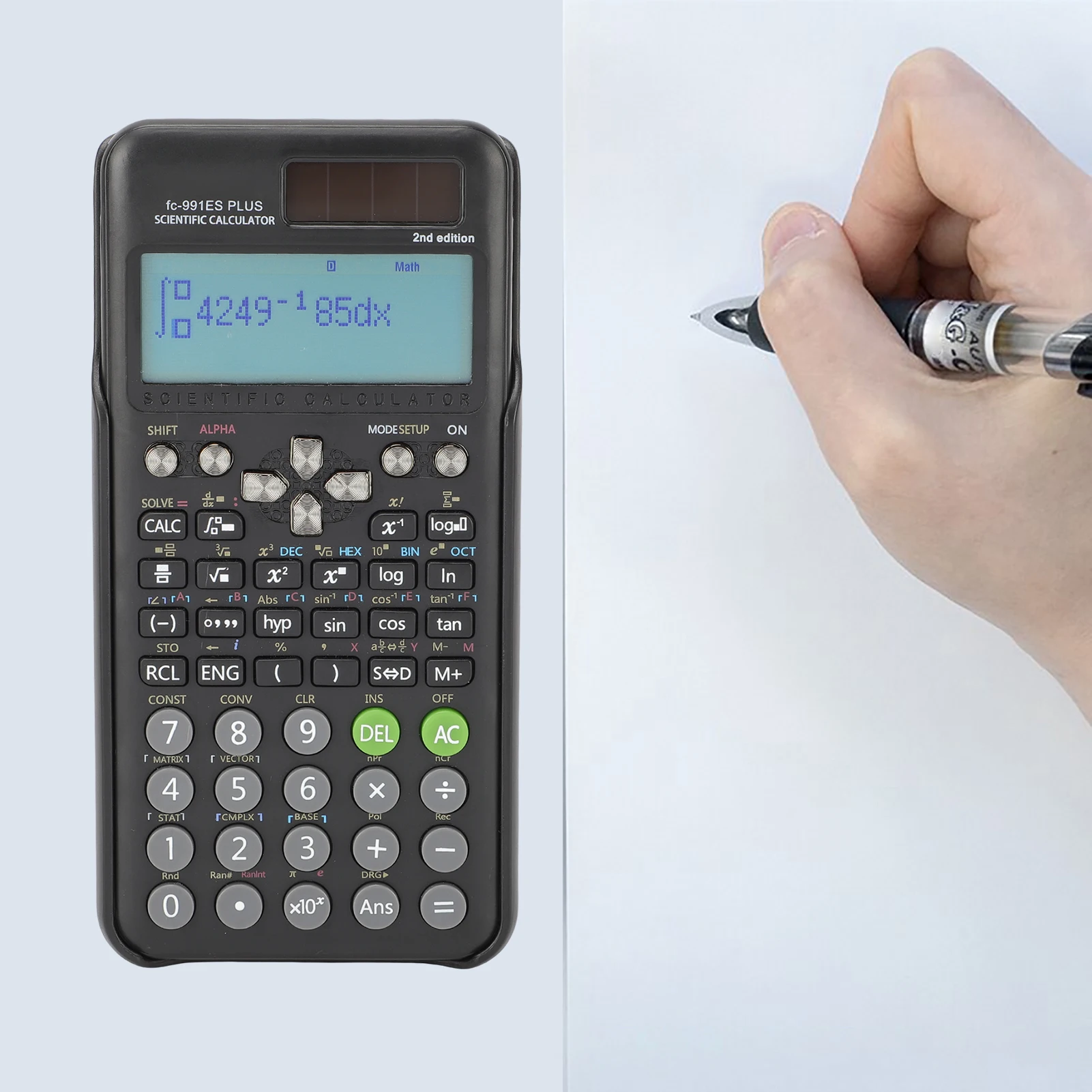 الآلات الحاسبة العلمية آلة حاسبة الرياضيات مع 417 وظيفة 10 + 2 أرقام عرض إمدادات الطاقة المزدوجة مثالية لطلاب المعلمين