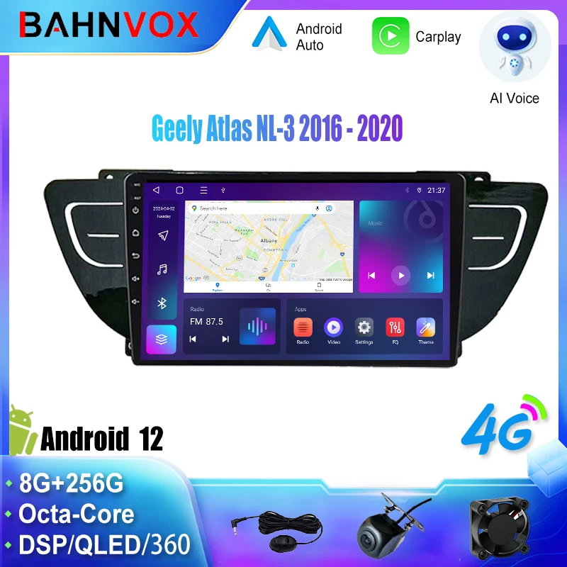 

9 inch Android 12.0 Car Radio for Geely Atlas NL-3 2016 2020 GPS Navigation Multimedia Player Carplay Stereo Head Unit 4G