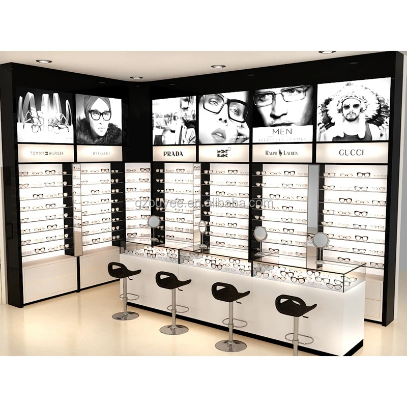 Customized-High End Modern Optical Shop Counter Design Eyewear Store Display