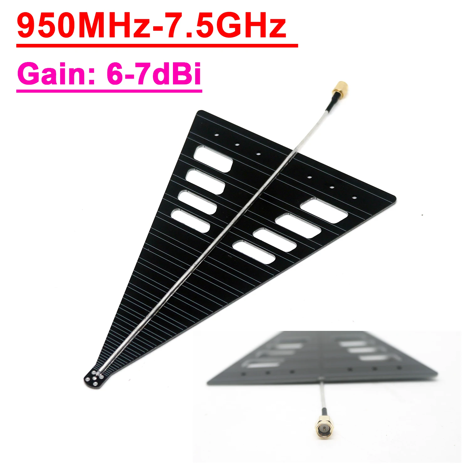 Logarithmisch-Periodische Antenne 950M-7.5G UWB Richtantennen 1090M 1.2G 1.5G 2.4G 5G 5.8G WiFi-Antenne SAM RF-Leistungsverstärker Amateur