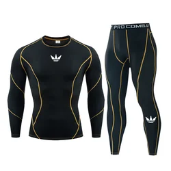 Thermal Underwear Sport Sets Men's Fitness Quick-Drying Compression T-Shirt Long Sleeve T-Shirt Tights Leggings Sport Track Suit