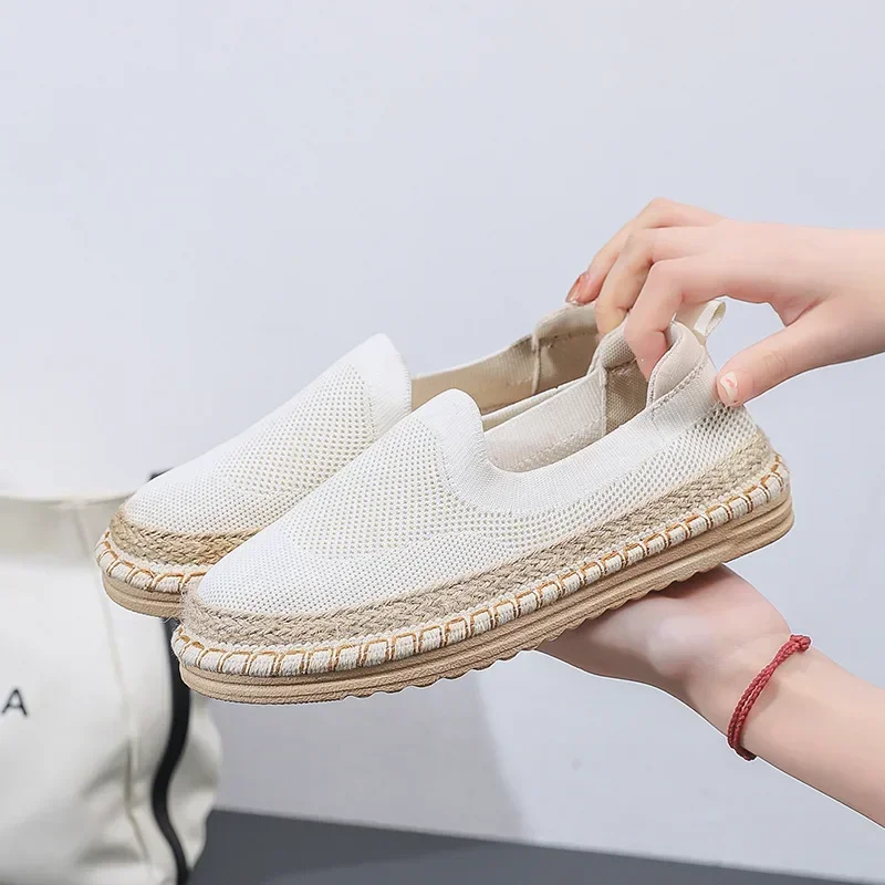 2024 Autumn New Casual Thin Mesh Flat Fisherman Shoes Women\'s Cloth Shoes