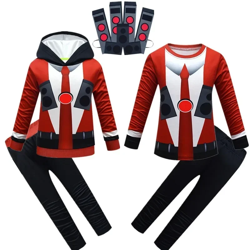 EE01 S-skibidi toilette costumi cosplay divertente altoparlante uomo Titan audio uomo camderman gioco horror figure set per bambini compleanno 0Ww