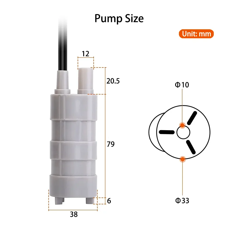 600L/H تيار مستمر 12 فولت مضخة مياه غاطسة تدفق عالية ثلاثة أسلاك مضخة مياه للمنزل متنقل تخييم بركة حوض السمك