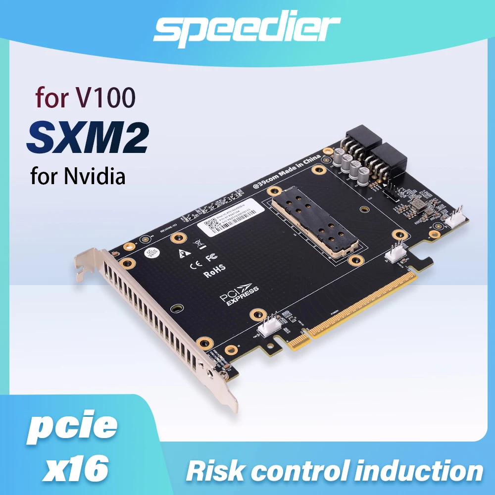 

NEW SXM2 To PCIe X16 Adapter Card Board Riser for Nvidia V100 GPU Graphics Card Automatic Fan Risk Control Induction for Server