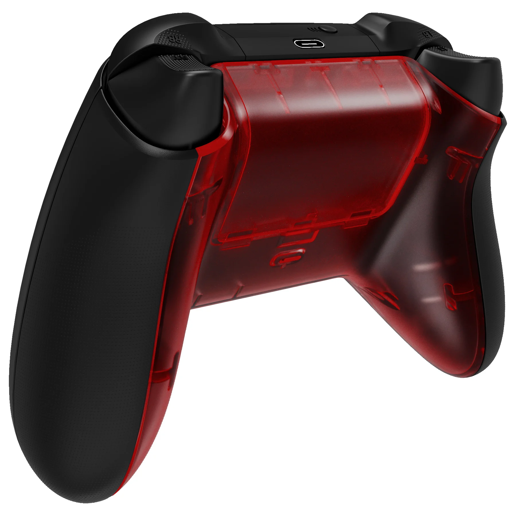 eXtremeRate Clear Custom Bottom Shell with Battery Cover for Xbox Series S/X Controller,Backplate Cover for Xbox Core Controller