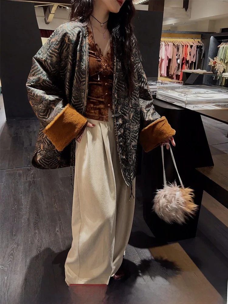 

Sanzhi Bla Flower Soft Wide Leg Pants Women's Casual Trousers Autumn Winter ular enielle New 2024 Hot S