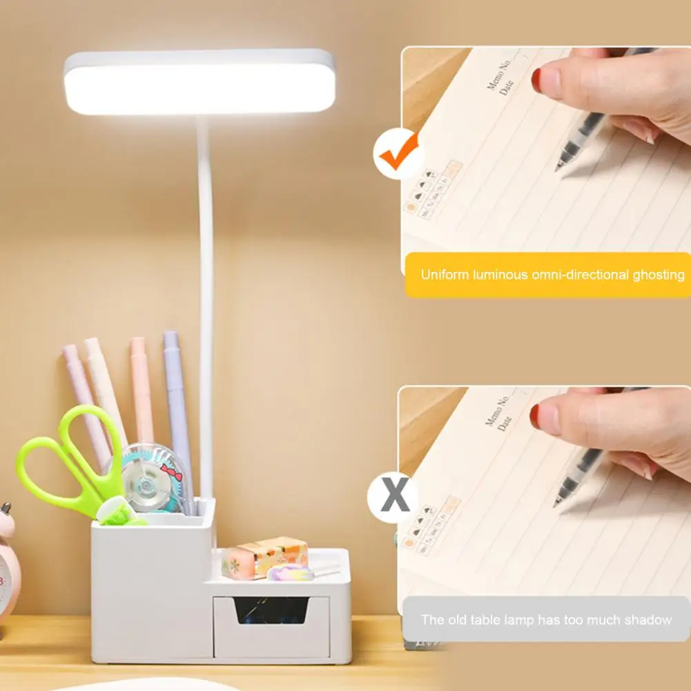 مصباح مكتب LED عكس الضوء وميض الحرة مرنة خرطوم تصميم حماية العين سطوع عالية الإضاءة القابلة لإعادة الشحن 2 في 1 العين سيارة