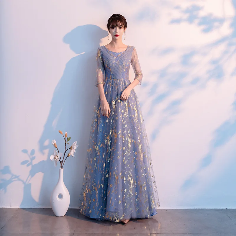 

Cantata Band Strap Evening Dress for Women 2025 New Summer Adult Slimming Performance Long Dress Recitation Host Conductor Dress