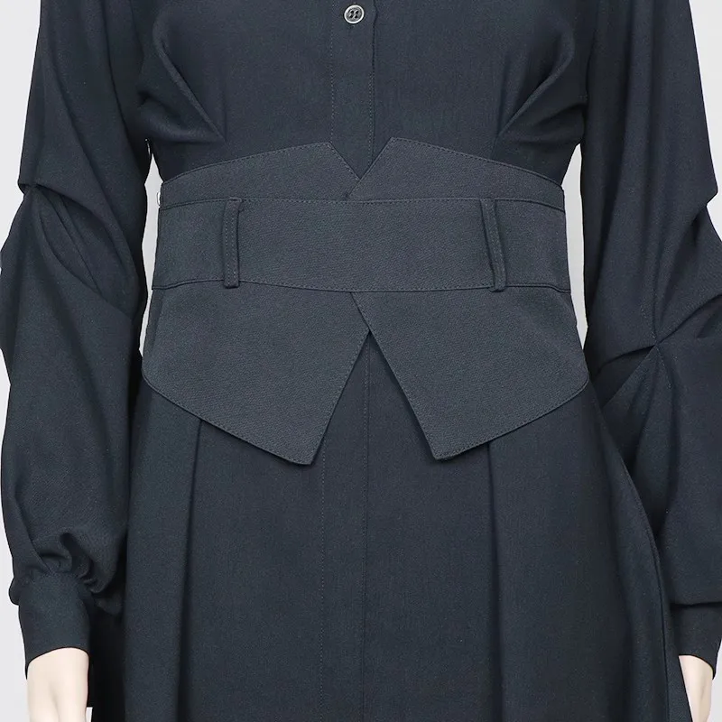 Women\'s Fashion Black Fabric Elastic Corset Female Cummerbund Coat Waistband Dress Decration Wide Belt J182